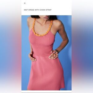 Brand NEW ! Pink knit dress with chain strap
